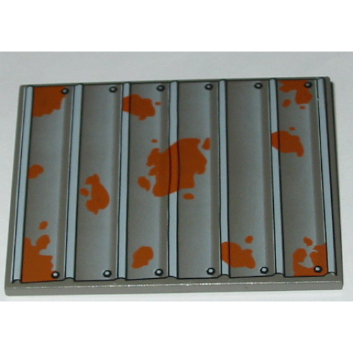 Деталь LEGO 4515px2 Slope 10 6 x 8 with Rusting Sheet Metal Roof Pattern
