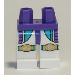Hips and White Legs with Dark Turquoise and Dark Purple Pockets and Gold Knee Pads Pattern