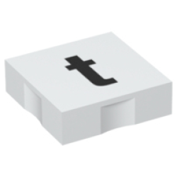 Duplo, Tile 2 x 2 with Black Lowercase Letter t Pattern Duplo, Tile 2 x 2 with Black Lowercase Letter t Pattern