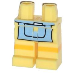 Hips and Legs with Bright Light Blue Apron and Yellow Stripe Pattern Hips and Legs with Bright Light Blue Apron and Yellow Stripe Pattern