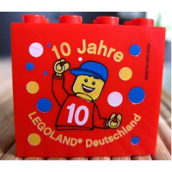 Brick 2 x 4 x 3 with Legoland Deutschland 10 Jahre Pattern #1 Brick 2 x 4 x 3 with Legoland Deutschland 10 Jahre Pattern #1