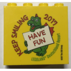 Brick 2 x 4 x 3 with HAVE FUN KEEP SMILING 2017 Legoland Deutschland Resort Pattern
