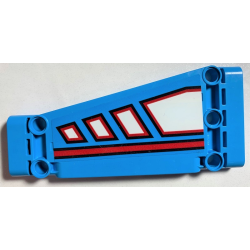 Technic, Panel Plate 5 x 11 x 1 Tapered with Red Line and White Polygons Outlined in Red Pattern Model Left Side (Sticker) - Set 42070 Technic, Panel Plate 5 x 11 x 1 Tapered with Red Line and White Polygons Outlined in Red Pattern Model Left Side (Sticker) - Set 42070