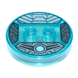 Dimensions Toy Tag 4 x 4 x 2/3 with 2 Studs and Trans-Light Blue Bottom with Medium Blue Circle and Black Armor Panels on Silver Background Pattern (Cyberman) Dimensions Toy Tag 4 x 4 x 2/3 with 2 Studs and Trans-Light Blue Bottom with Medium Blue Circle and Black Armor Panels on Silver Background Pattern (Cyberman)