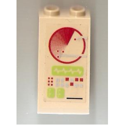 Slope 75 2 x 2 x 3 - Hollow Studs with Dark Red Radar Screen and Dark Red and Silver Buttons Pattern (Sticker) - Set 7476