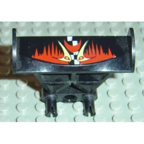 Деталь LEGO 30626pb01 Vehicle, Spoiler 3 x 4 x 6 with Red and Yellow Jack Stone Pattern