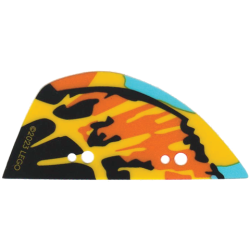 Plastic Part for Set 75576 - Wing Skimwing Left Tailwing with Black, Yellow, Orange, and Trans-Light Blue Skin Pattern