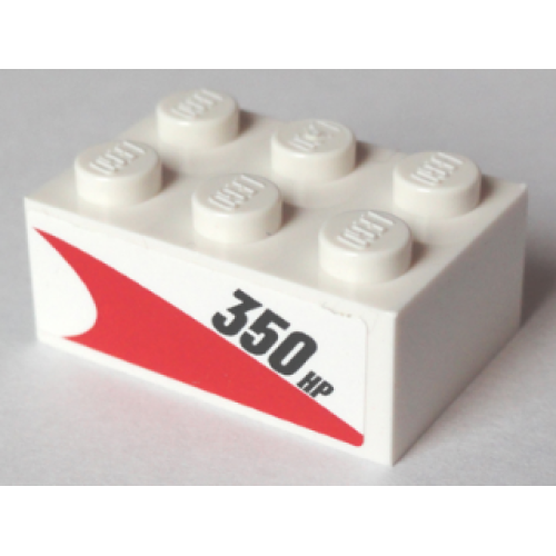 Деталь LEGO 3002pb33R Brick 2 x 3 with '350 HP' Pattern Model Right Side (Sticker) - Set 60005