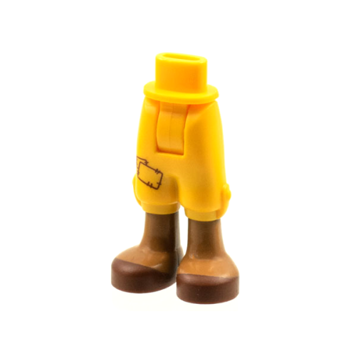 Деталь LEGO 92251c00pb15 Mini Doll Hips and Trousers Cropped with Patch, Medium Nougat Legs, and Reddish Brown Sandals Pattern - Thick Hinge