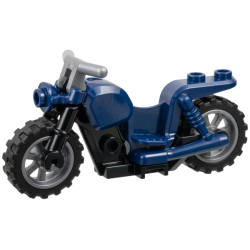 Motorcycle Chopper with Black Frame, Flat Silver Wheels, and Flat Silver Handlebars - Dark Blue Motorcycle Chopper with Black Frame, Flat Silver Wheels, and Flat Silver Handlebars - Dark Blue
