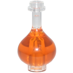 Minifigure, Utensil Bottle, Florence Flask with Molded Trans-Orange Fluid Pattern