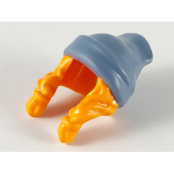 Minifigure, Hair Combo, Hair with Hat, 2 Braids over Shoulders with Molded Sand Blue Beanie Pattern Minifigure, Hair Combo, Hair with Hat, 2 Braids over Shoulders with Molded Sand Blue Beanie Pattern