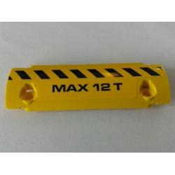 Technic, Panel Curved 11 x 3 with Black and Yellow Danger Stripes and 'MAX 12 T' Pattern Model Right Side (Sticker) - Set 8258