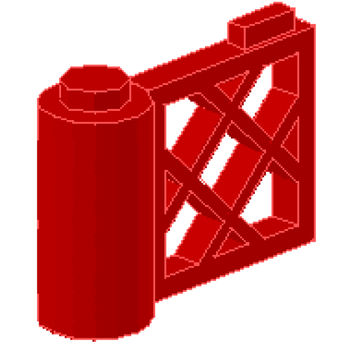Деталь LEGO 3358 Fence Gate 1 x 3 x 2 Lattice - Red