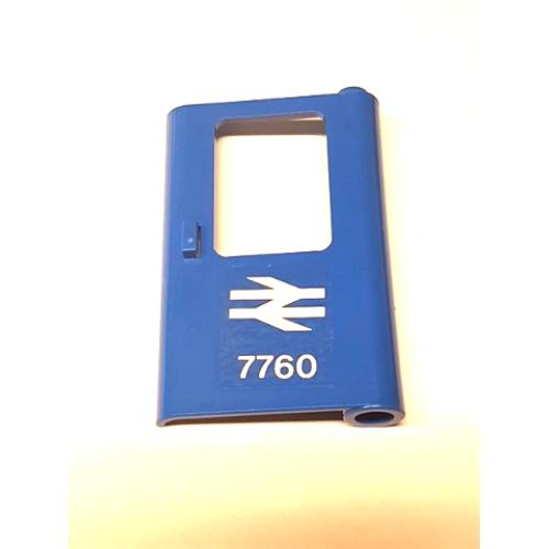 Деталь LEGO 4182pb066 Door 1 x 4 x 5 Train Right, Thin Support at Bottom with British Railways Train Logo and '7760' Pattern (Sticker) - Set 7760