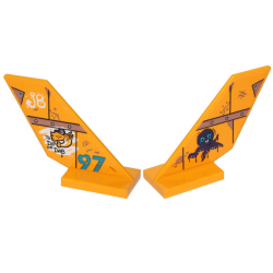 Tail Shuttle with '97', 'JB', To DIP or DAB', Shrimp and Octopus Pattern on Both Sides (Stickers) - Set 70433 Tail Shuttle with '97', 'JB', To DIP or DAB', Shrimp and Octopus Pattern on Both Sides (Stickers) - Set 70433