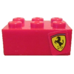 Brick 2 x 3 with Ferrari Logo Pattern Model Right Side (Sticker) - Set 8671 Brick 2 x 3 with Ferrari Logo Pattern Model Right Side (Sticker) - Set 8671