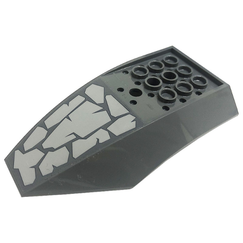 Деталь LEGO 47406pb003 Cockpit 10 x 6 x 2 Curved with Light Bluish Gray Stones Pattern (Sticker) - Set 71720