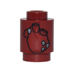Brick, Round 1 x 1 with Human Heart Pattern
