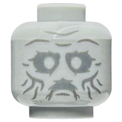 Minifigure, Head Alien Dark Bluish Gray Cheek Lines, Chin Dimple, and Wrinkles, Sunken Eyes and Mouth Pattern (HP Statue of Slytherin Face)