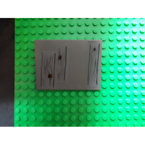 Деталь LEGO 4515pb057 Slope 10 6 x 8 with 3 Dark Bluish Gray Wooden Boards Pattern (Stickers) - Set 79110