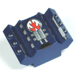 Brick, Modified 2 x 2 No Studs, Sloped with Angled Side Block Extensions with Rip Pattern Brick, Modified 2 x 2 No Studs, Sloped with Angled Side Block Extensions with Rip Pattern