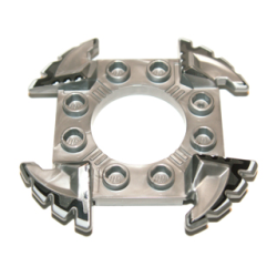 Ring 4 x 4 with 2 x 2 Hole and 4 Serrated Ends with Black and White Pattern (Ninjago Spinner Crown) Ring 4 x 4 with 2 x 2 Hole and 4 Serrated Ends with Black and White Pattern (Ninjago Spinner Crown)