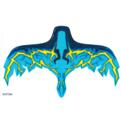 Plastic Wings with Dark Blue, Medium Azure, Blue and Yellow Lightning on Transparent Background Pattern