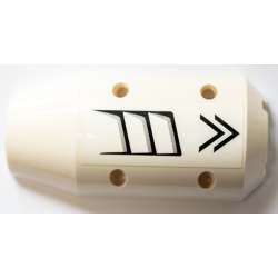 Vehicle, Tipper Drum 3 x 6 x 10 Half with 4 Pin Holes with Black and Light Bluish Gray Air Vents and 2 Chevrons Pattern Model Right Side (Sticker) - Set 42052 Vehicle, Tipper Drum 3 x 6 x 10 Half with 4 Pin Holes with Black and Light Bluish Gray Air Vents and 2 Chevrons Pattern Model Right Side (Sticker) - Set 42052