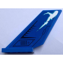 Tail Shuttle with White Lightning, Black Hatch, Rivets and Air Vent Pattern Model Left Side (Sticker) - Set 71699