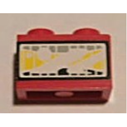 Brick 1 x 2 with Headlight Yellow Pattern (Sticker) - Set 8858-1 Brick 1 x 2 with Headlight Yellow Pattern (Sticker) - Set 8858-1