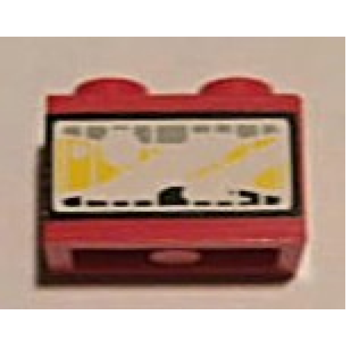 Деталь LEGO 3004pb094 Brick 1 x 2 with Headlight Yellow Pattern (Sticker) - Set 8858-1