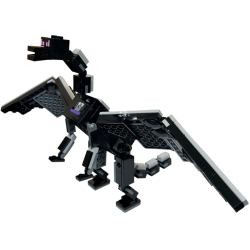 Minecraft Ender Dragon, Scalloped Wings - Brick Built Minecraft Ender Dragon, Scalloped Wings - Brick Built