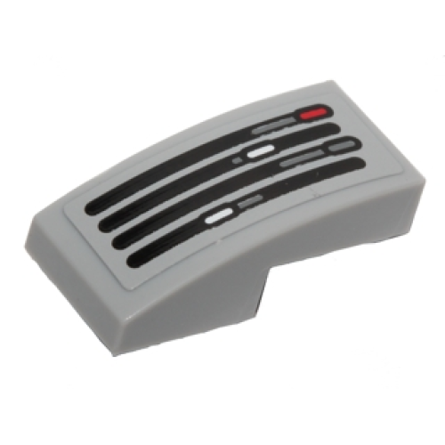 Деталь LEGO 11477pb017 Slope, Curved 2 x 1 x 2/3 with SW Flash Speeder Controls Pattern (Sticker) - Set 75091