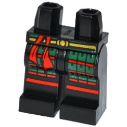 Hips and Legs with Red and Dark Green Samurai Leg Armor, Gold Belt and Red Sash Pattern Hips and Legs with Red and Dark Green Samurai Leg Armor, Gold Belt and Red Sash Pattern