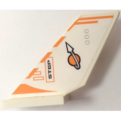Tail Shuttle with Orange and White Classic Space Logo, Stripes and 'STEP' Pattern Model Left Side (Sticker) - Set 7649 Tail Shuttle with Orange and White Classic Space Logo, Stripes and 'STEP' Pattern Model Left Side (Sticker) - Set 7649