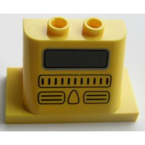 Деталь LEGO 93598pb03 Windscreen 2 x 3 x 2 with 2 x 4 Base with Grille and Window Pattern