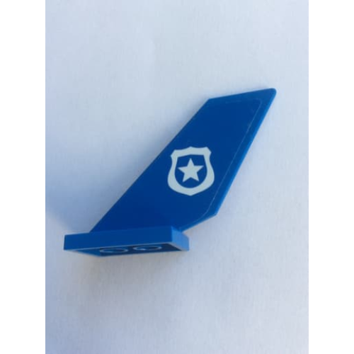 Деталь LEGO 6239pb098 Tail Shuttle with White Police Badge Pattern on Both Sides (Stickers) - Set 60175