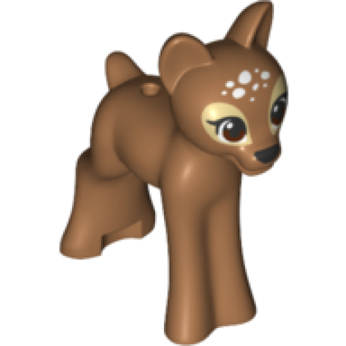 Деталь LEGO 13393pb02 Deer, Friends Style, Baby Fawn with Black Nose, Brown Eyes and White Spots Pattern