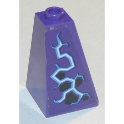 Slope 75 2 x 2 x 3 Double Convex with Dark Purple Spots and Medium Blue and White Electricity Pattern Model Left Side (Sticker) - Set 70353 Slope 75 2 x 2 x 3 Double Convex with Dark Purple Spots and Medium Blue and White Electricity Pattern Model Left Side (Sticker) - Set 70353