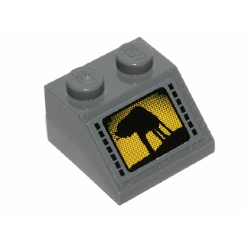 Деталь LEGO 3039pb072 Slope 45 2 x 2 with SW AT-AT Black and Yellow Pattern (Sticker) - Set 75014