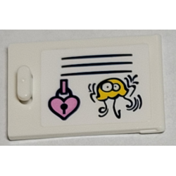 Container, Cupboard 2 x 3 x 2 Door with Bright Pink Heart Lock and Yellow Jellyfish Pattern (Sticker) - Set 41374 Container, Cupboard 2 x 3 x 2 Door with Bright Pink Heart Lock and Yellow Jellyfish Pattern (Sticker) - Set 41374