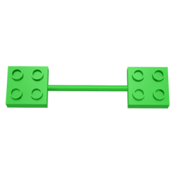 Duplo Bar with 2 x 2 Plates on Ends - Bright Green Duplo Bar with 2 x 2 Plates on Ends - Bright Green