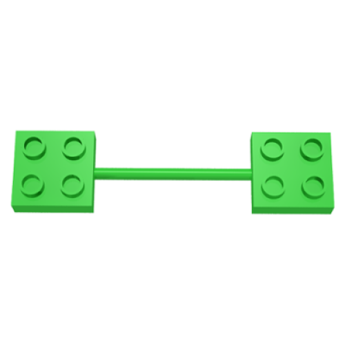 Деталь LEGO 44670 Duplo Bar with 2 x 2 Plates on Ends - Bright Green