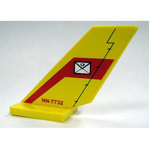 Деталь LEGO 6239pb017 Tail Shuttle with Mail Envelope and 'NN-7732' Pattern on Both Sides (Stickers) - Set 7732