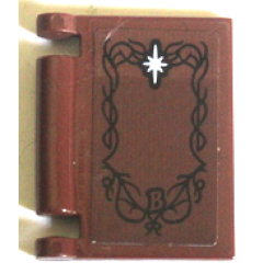 Minifigure, Utensil Book Cover with Black Ornate Filigree Border with Capital Letter B and White Star Pattern (Sticker) - Set 10316 Minifigure, Utensil Book Cover with Black Ornate Filigree Border with Capital Letter B and White Star Pattern (Sticker) - Set 10316
