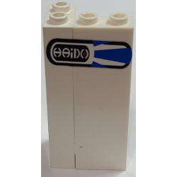 Stickered Assembly 3 x 2 x 5 with Stylized 'HAiDO' Pattern Model Right Side (Sticker) - Set 8681 - 2 Brick 1 x 2 x 5