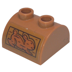 Slope, Curved 2 x 2 Double with 2 Hollow Studs with Wood Grain and Rabbit Pattern (Sticker) - Set 43242 Slope, Curved 2 x 2 Double with 2 Hollow Studs with Wood Grain and Rabbit Pattern (Sticker) - Set 43242