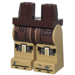 Hips and Dark Tan Legs with Dark Brown Robe with Pouch, Silver and White Knee Pads, Black Lines on Feet Pattern Hips and Dark Tan Legs with Dark Brown Robe with Pouch, Silver and White Knee Pads, Black Lines on Feet Pattern