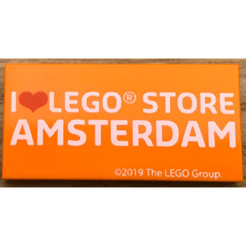 Деталь LEGO 87079pb0657 Tile 2 x 4 with 'I Heart LEGO STORE AMSTERDAM' Pattern